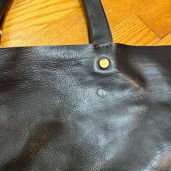 Chloe & Lex Deep Brown Leather Tote Bag NWT - Picture 8 of 10